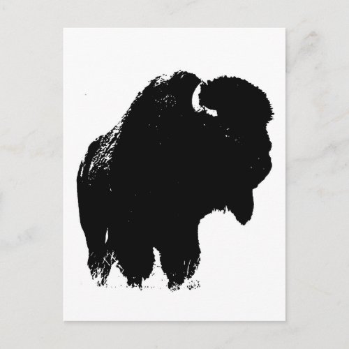 Pop Art Buffalo Bison Silhouette Postcard