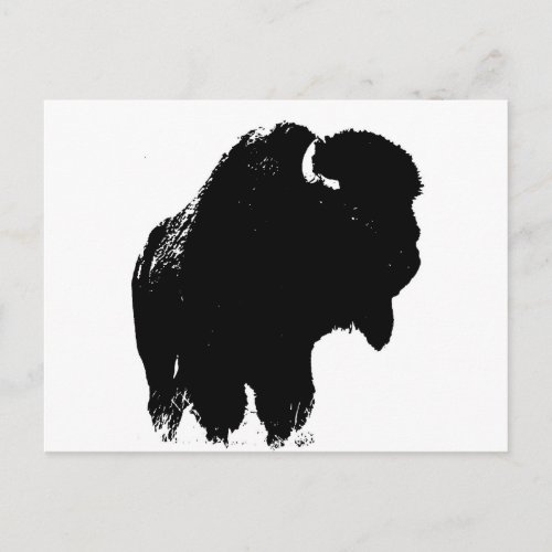 Pop Art Buffalo Bison Silhouette Postcard