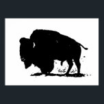 Pop Art Buffalo Bison Silhouette Poster<br><div class="desc">Modern American historical images & artworks  - Digitally edited pop art photography</div>