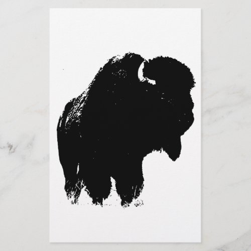 Pop Art Buffalo Bison Silhouette Stationery