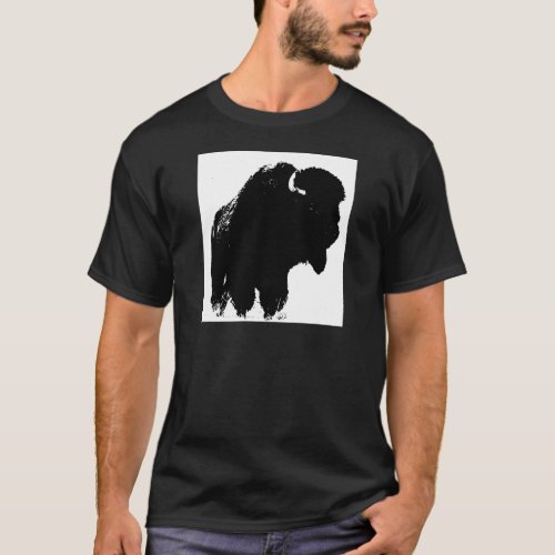 Pop Art Buffalo Bison Silhouette T_Shirt