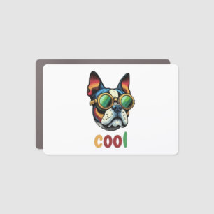 Pop Art Bulldog With Goggles Car Magnet