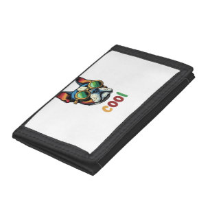 Pop Art Bulldog With Goggles Tri-fold Wallet