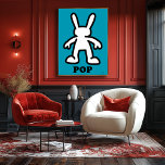 Pop Art Bunny – Bold Teal Outline Poster<br><div class="desc">Bring a hit of graphic pop to your wall. This minimal white bunny silhouette—framed by a bold black outline on deep teal—delivers instant visual punch for studios, offices, playrooms, and modern living spaces. Clean shapes, strong contrast, and a friendly character make it an easy statement piece. Printed with rich color...</div>