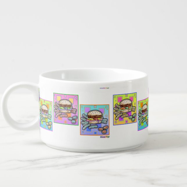 POP ART BURGER (Hamburger) Bowl (Right)