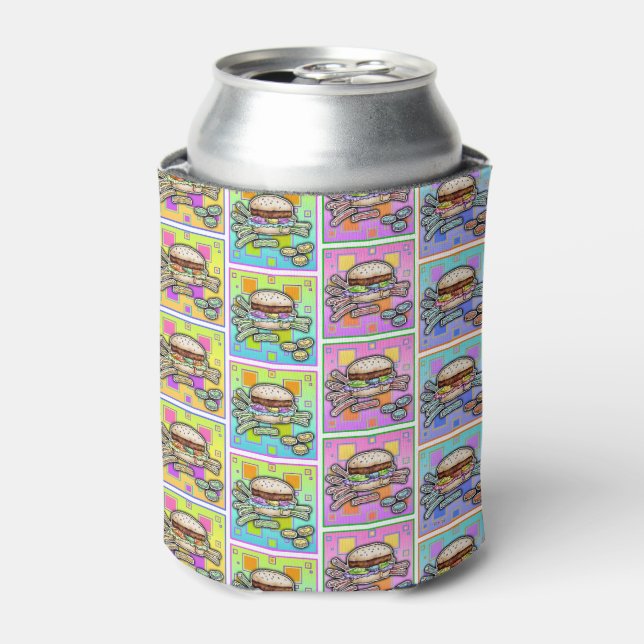 POP ART BURGER (Hamburger) Can Cooler (Can Front)