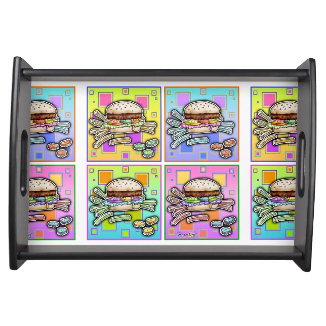 POP ART BURGER (Hamburger) Serving Tray (Front)