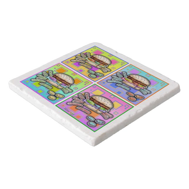 POP ART BURGER (Hamburger) Trivet (Corner)