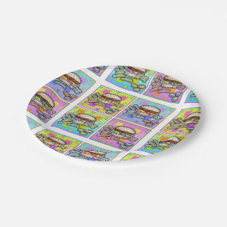 POP ART BURGER PAPER PLATES