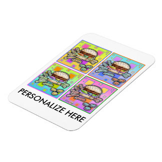 POP ART BURGER Pop Art HAMBURGER with FRIES. A cla Magnet