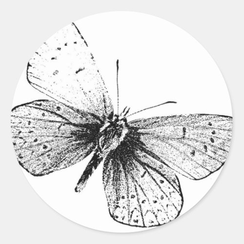 Pop Art Butterfly Classic Round Sticker