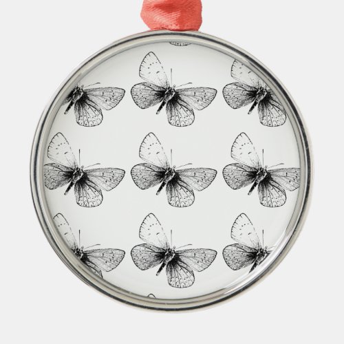 Pop Art Butterfly Metal Ornament