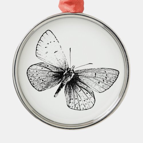 Pop Art Butterfly Metal Ornament