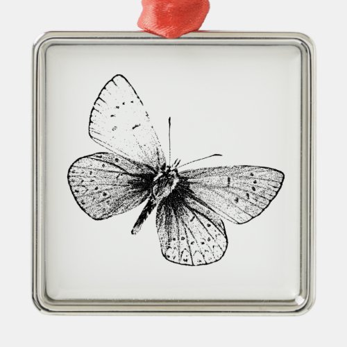 Pop Art Butterfly Metal Ornament