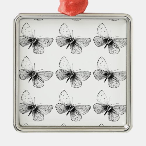 Pop Art Butterfly Metal Ornament