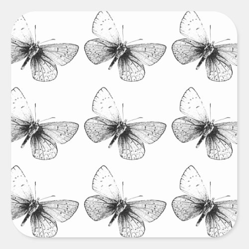 Pop Art Butterfly Square Sticker