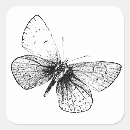 Pop Art Butterfly Square Sticker