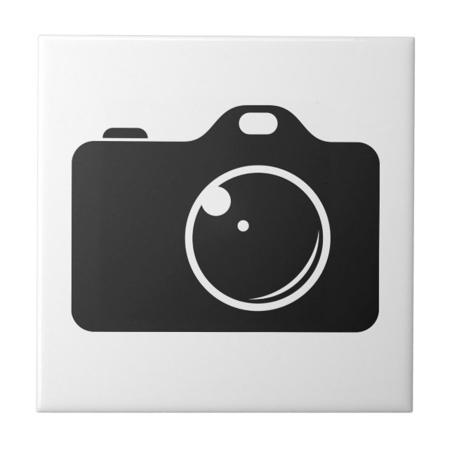 Pop Art Camera Black and White Ceramic Tile (Front)