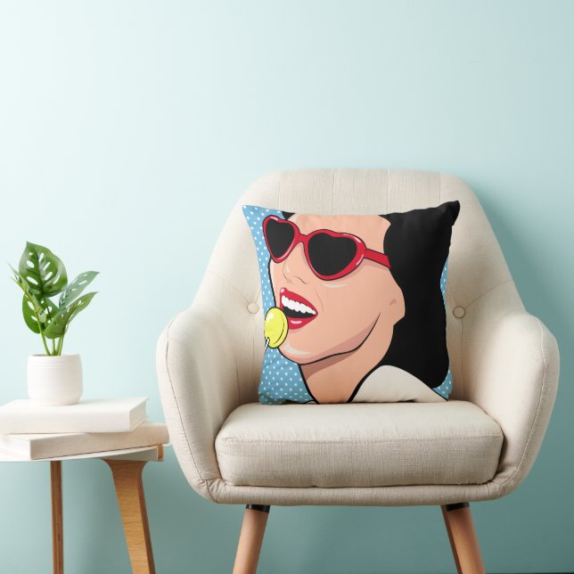 Pop Art | Candy Girl Throw Pillow (Chair)