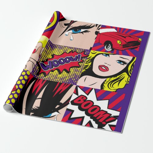 Pop art Card Illustrationartpopbeautifulcomicd Wrapping Paper