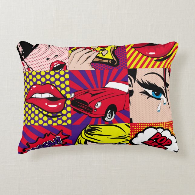 Pop art Card Illustrationpattern,art,comic,pop,ret Accent Pillow (Front)