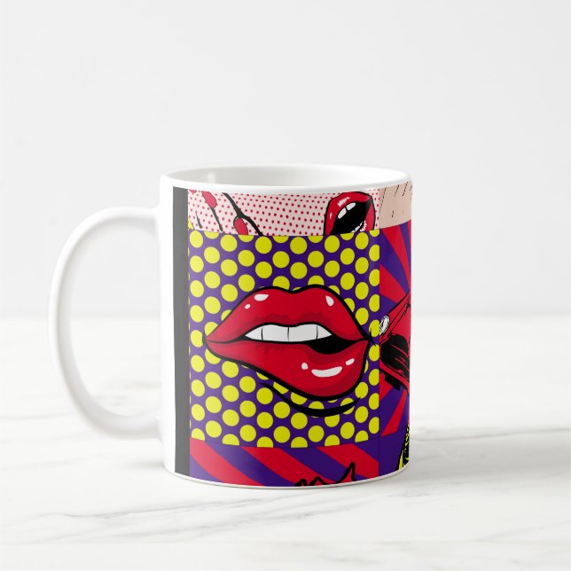 Pop art Card Illustrationpattern,art,comic,pop,ret Coffee Mug (Left)