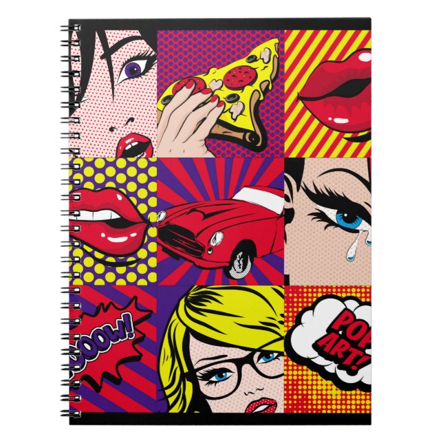 Pop art Card Illustrationpattern,art,comic,pop,ret Notebook (Front)