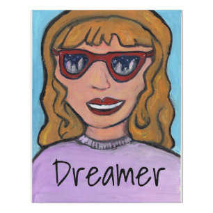 Pop Art Cartoon Girl Custom Preppy Unique Faux Canvas Print
