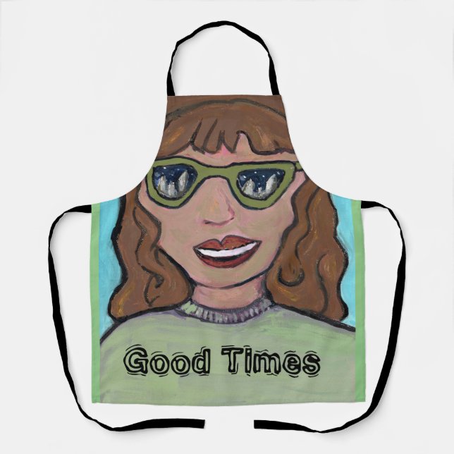 Pop Art Cartoon Girl Personality Cute Art Apron (Front)