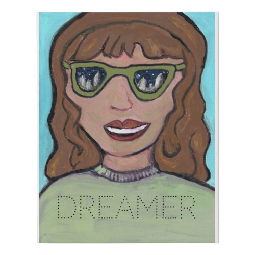 Pop Art Cartoon Girl Preppy Custom Fun Faux Canvas Print