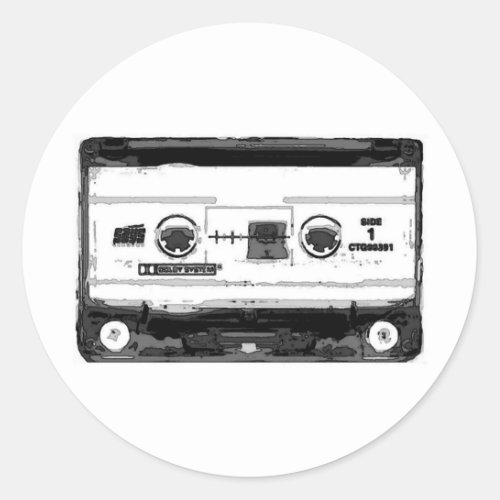 Pop Art Cassette Classic Round Sticker