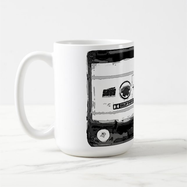 Pop Art Cassette Retro Coffee Mug (Left)