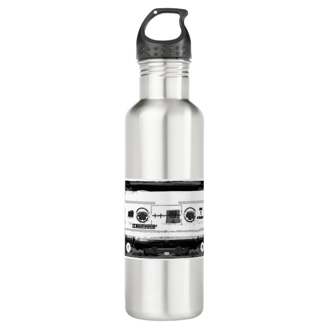 Pop Art Cassette Stainless Steel Water Bottle (Front)