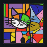 Pop Art Cat Design Vibrant and Coulourful Square Wall Clock<br><div class="desc">Brighten up any room with this vibrant pop art cat design! Featuring a playful kitty in vibrant hues of red, pink, blue, yellow, and purple, this one-of-a-kind artwork is sure to make any space feel more lively. Perfect for cat lovers, art enthusiasts, or anyone who needs a little more color...</div>