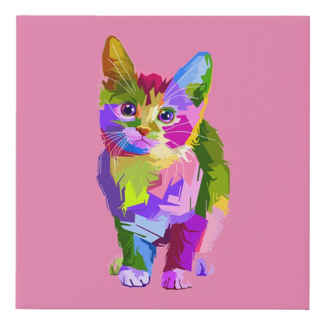 POP ART CAT WRAPPED CANVAS (Front)