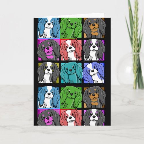 Pop Art Cavalier King Charles Spaniel Card