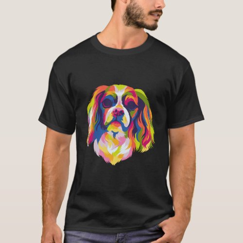 Pop Art Cavalier King Charles Spaniel Cute Dog Lov T_Shirt