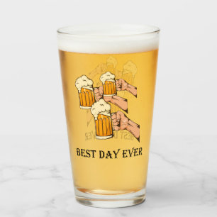 Pop Art Cheers Beers Best Day Ever Glass