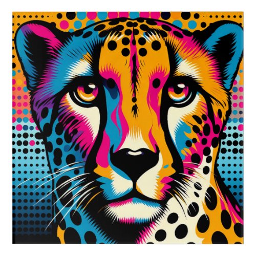 Pop Art Cheetah 12 x 12 Acrylic Wall Art