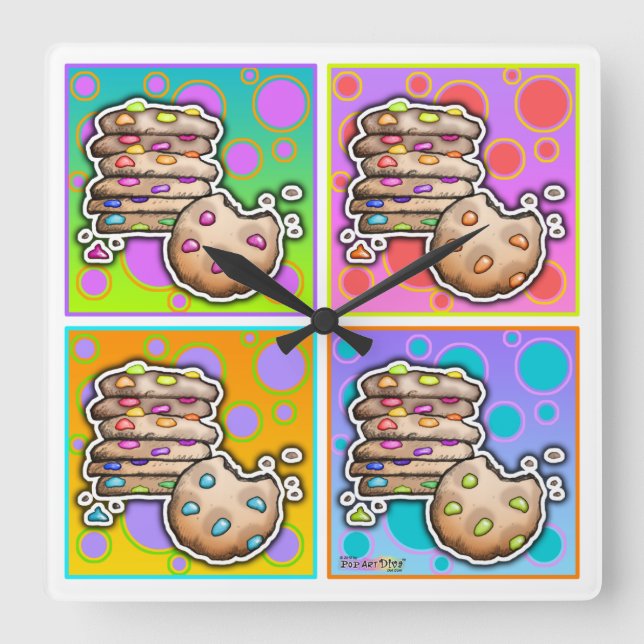 Pop Art Chocolate Chip COOKIES WALL CLOCK (Front)