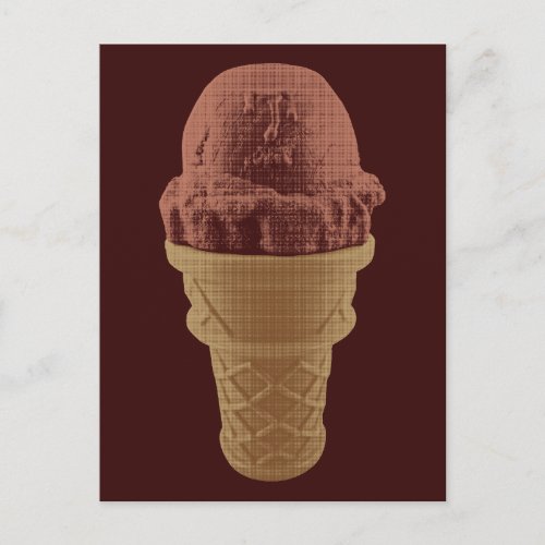 Pop Art Chocolate Ice Cream Cone Postcard