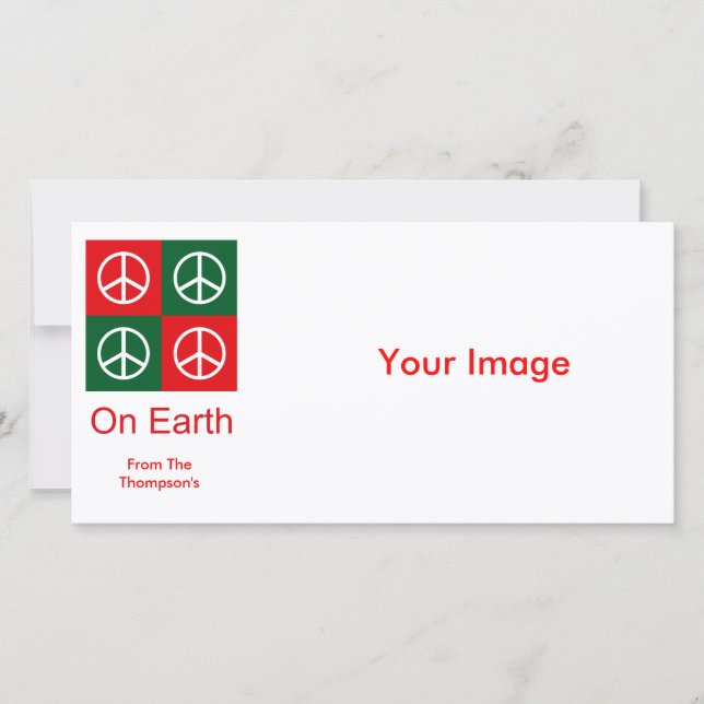 Pop Art Christmas PEACE Holiday Card (Front)