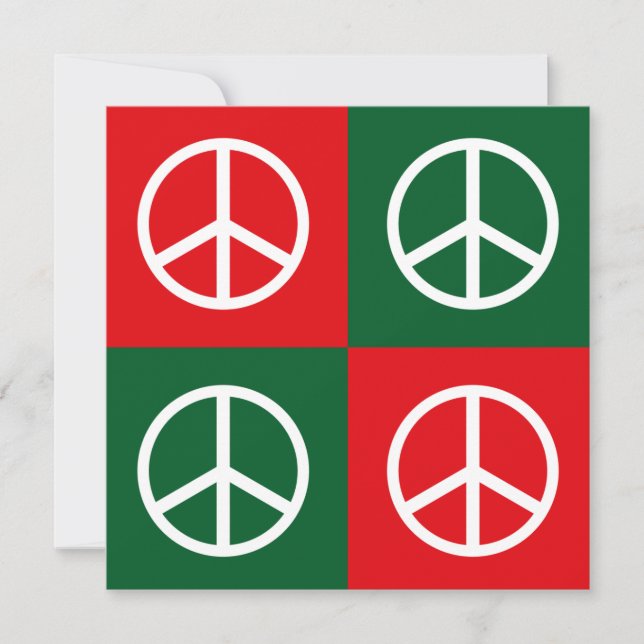 Pop Art Christmas PEACE Holiday Card (Front)