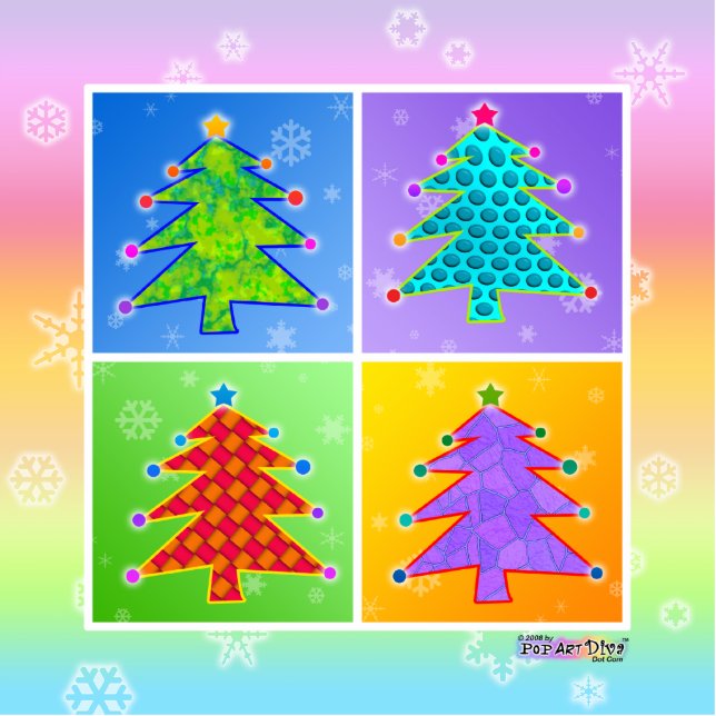 Pop Art Christmas Tree Ornament (Front)