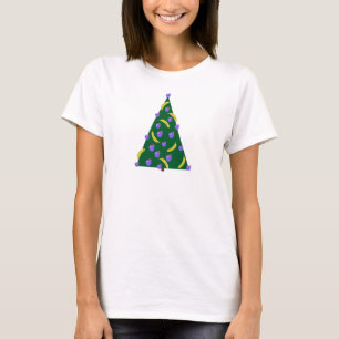 Pop Art Christmas Tree with Apples and Bananas T-Shirt