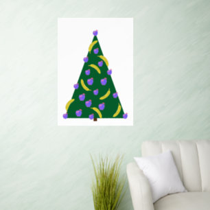 Pop Art Christmas Tree with Apples and Bananas Wall Decal