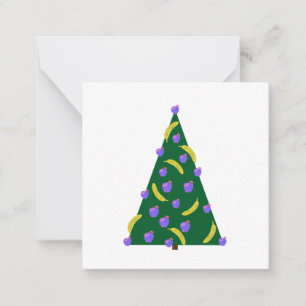 Pop Art Christmas Tree with Apples & Bananas  Note Card