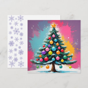 Pop Art Christmas with Splashes of Colors Holiday Card