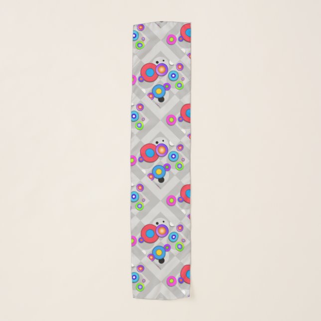 POP ART CIRCLES Abstract Art Design Scarf (Front)