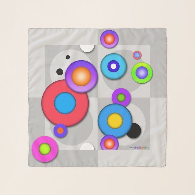 POP ART CIRCLES Abstract Art Design Scarf (Front)